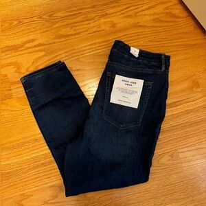 Good American Women's Dark Blue Crop Jeans